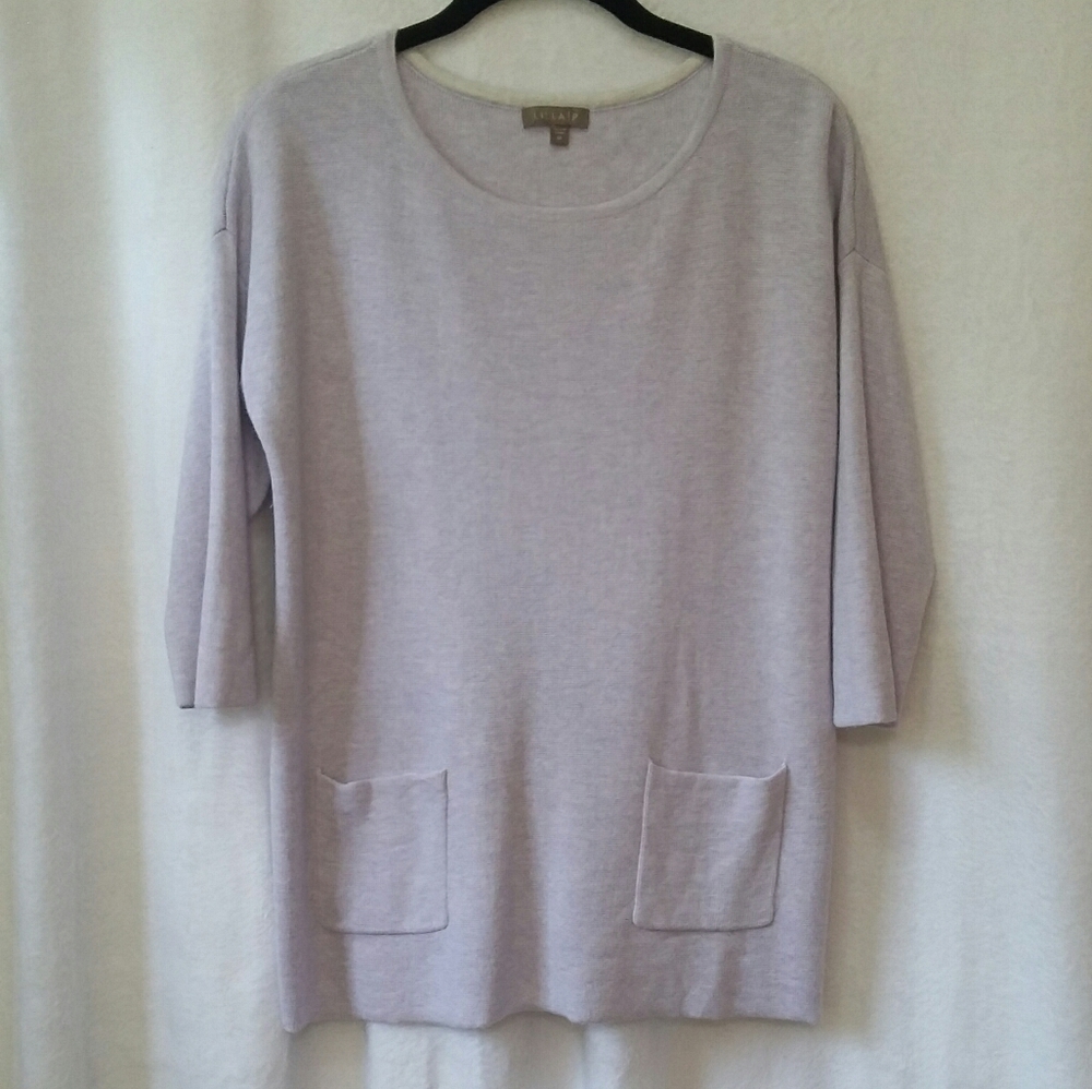 Lilla P. Women's 3/4 Sleeve Lilac Sweater